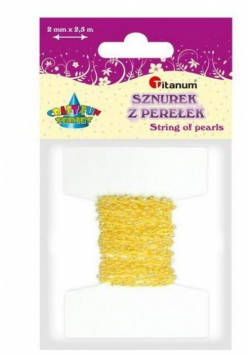 Perełki na sznurku 2,5mmx2m żółte