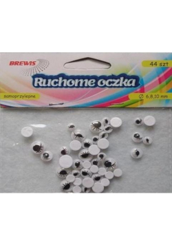 Ruchome oczka z rzęsami 44szt