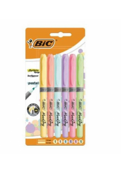 Zakreślacz Highlighter Grip Pastel 6 kol BIC