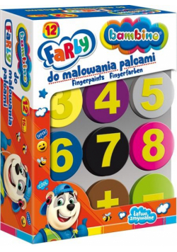 Farby do malowania palcami 12 kolorów 15ml BAMBINO