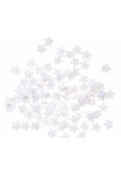 Gwiazdki z brokatem białe 1,1cm 96szt