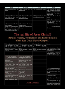 The Real Life of Jesus Christ!? - Parallel Reading, Comparison and Harmonization of the Four Good News (Gospels)