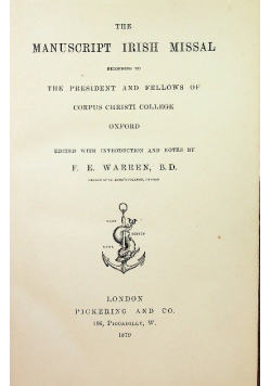 The manuscript irish missal 1879 r.