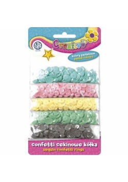 Confetti cekiny kółka pastel 5 kolorów ASTRA
