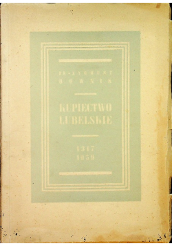 Kupiectwo Lubelskie 1317 1959