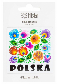 Magnes na lodówkę łowicki biały FOLKSTAR