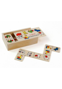 Domino drewniane obrazkowe w pudełku MIX