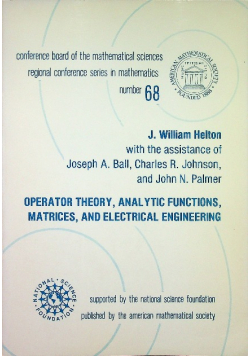Operator theory analytic functions matrices and electrical engineerinh