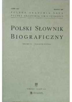 Polski Słownik Biograficzny Zeszyt 209