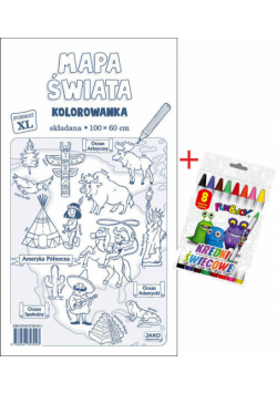 Mapa świata Kolorowanka XL + kredki