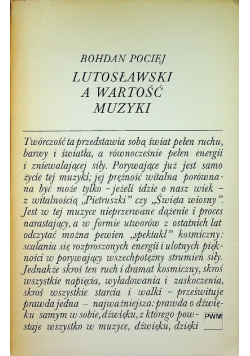 Lutosławski a wartość muzyki