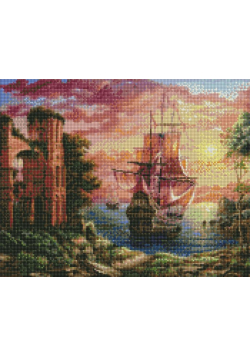 Diamentowa mozaika - Wieczorny port 40x50cm