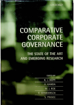 Comparative Corporate Governance The State of the Art and Emerging Research
