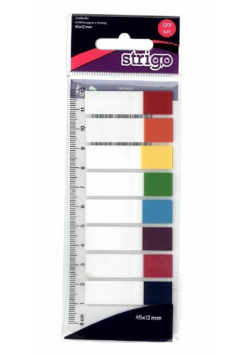 Zakładki indeksujące 45x12mm z linijką STRIGO