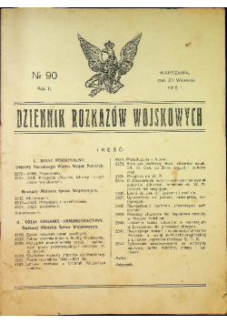 Dziennik rozkazów wojskowych 1919 r.