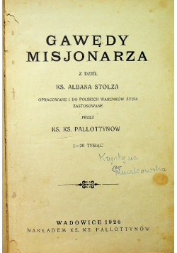Gawędy Misjonarza 1926 r.