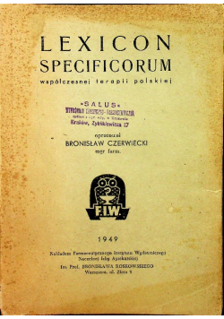 Lexicon specificorum współczesnej terapii polskiej 1949 r.