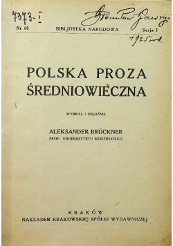 Polska proza średniowieczna i wiele innych 1923 r.