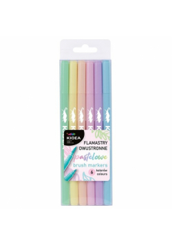 Flamastry dwustronne pastelowe B Brush 6 kolorów