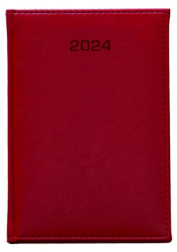 Kalendarz 2024 dzienny A4 Vivella czerwony