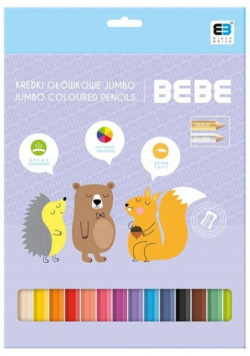 Kredki trójkątne Jumbo 12 kolorów BB Pastel mix