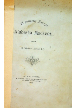 Atabaska Mackenzi 1890 r.