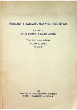 Pomiary i badania maszyn cieplnych część I