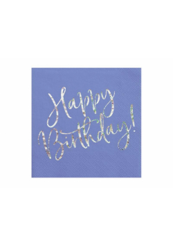Serwetki Happy Birthday granatowe 33x33cm 20szt