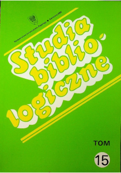 Studia Bibliologiczne tom 15