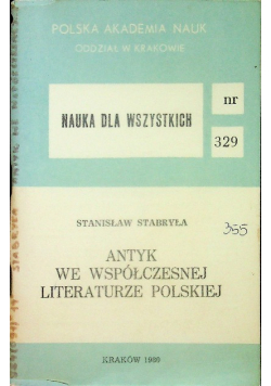 Antyk we współczesnej literaturze polskiej