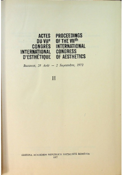 Actes du VIIe congres international d estehetique