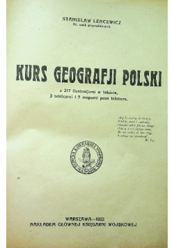 Kurs geografji Polski 1922 r.