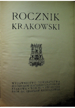 Rocznik Krakowski Tom XII 1909r.
