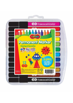 Markery permanentne 12 kolorów DONG-A