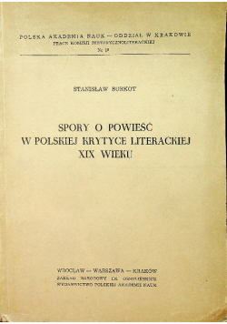 Spory o powieść w polskiej krytyce literackiej XIX wieku