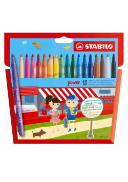 Flamastry Power 18 kolorów etui STABILO