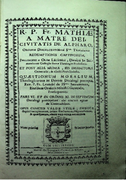 R P Fr Mathiae a Matre Dei Pars VI Reprint
