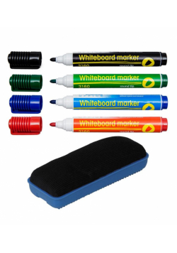 Marker komplet 4 kolory+gąbka D.RECT