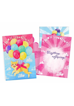 Karnet B6 Urodziny piesek balony