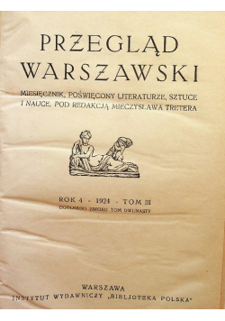 Przegląd Warszawski Tom 3 1924 r.