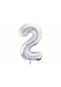 Balon foliowy 2 86cm srebrny