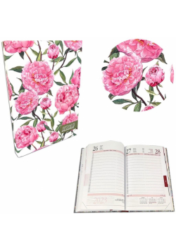 Kalendarz 2023 A5 dzienny soft touch Peonie