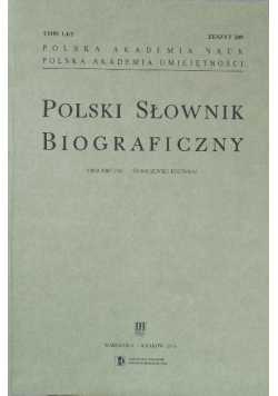 Polski Słownik Biograficzny Zeszyt 209