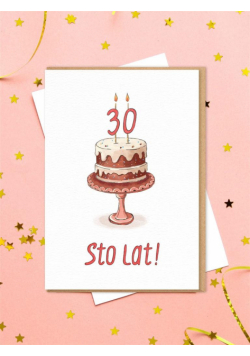 Karnet Urodziny - Tort 30