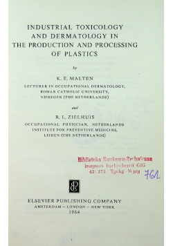 Industrial toxicology and dermatology in the production and processing of plastics