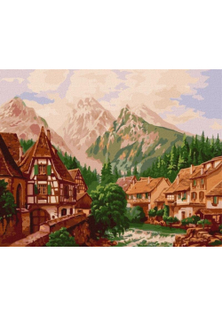 Malowanie po numerach - Miasto w górach 40x50cm