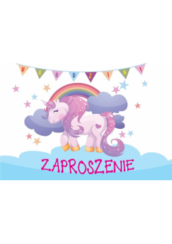 Zaproszenie ZZ-065 Jednorożec urodziny (5 szt.)