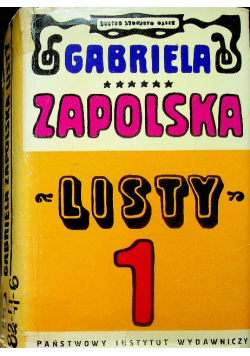 Gabriela Zapolska Listy Tom I