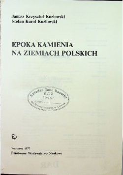 Epoka kamienia na ziemiach polskich