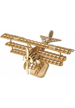 Puzzle Drewniane 3D Samolot Trójpłatowy